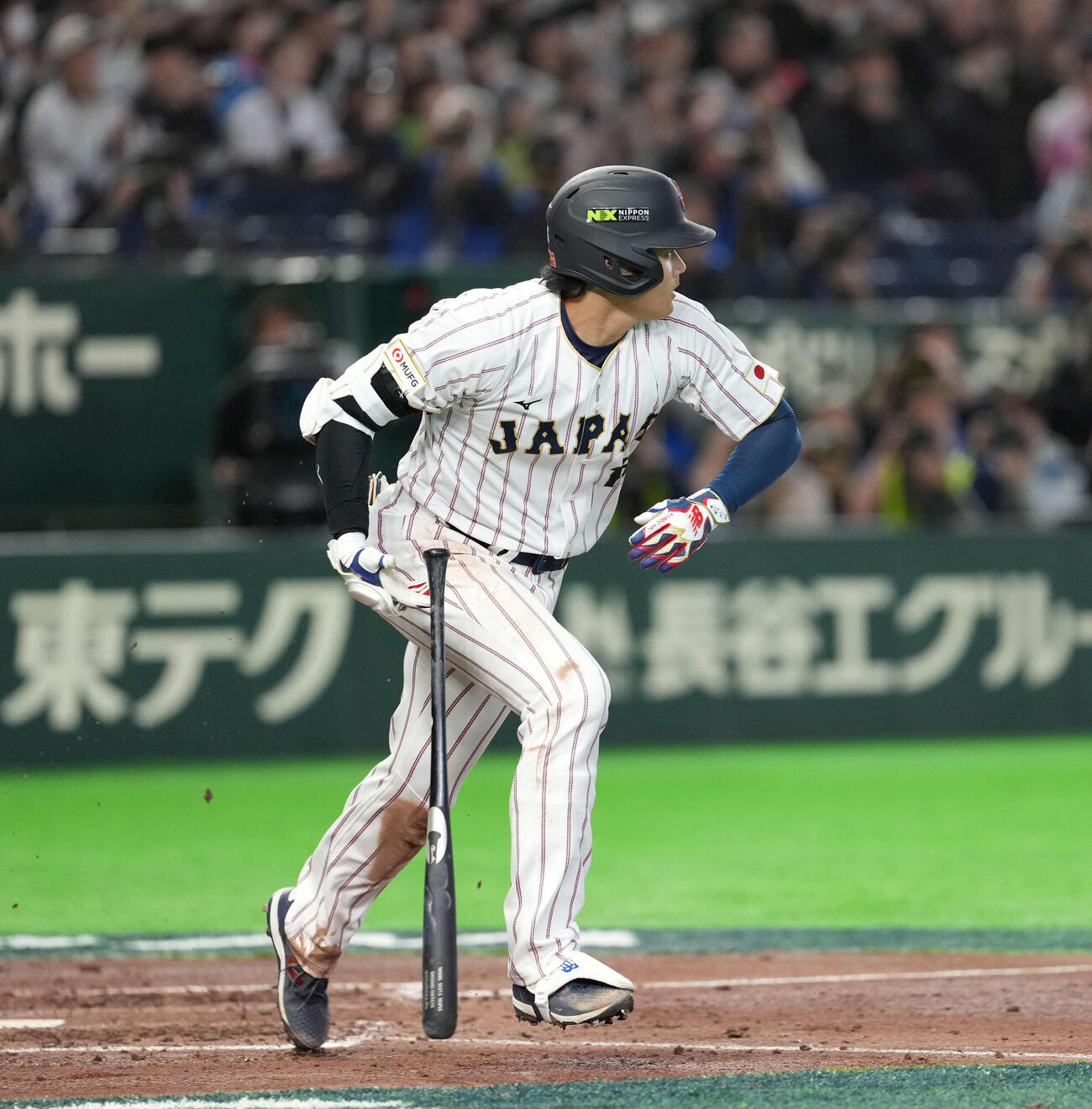 日本対韓国　5回に左前打を放つ大谷（撮影・井上学）