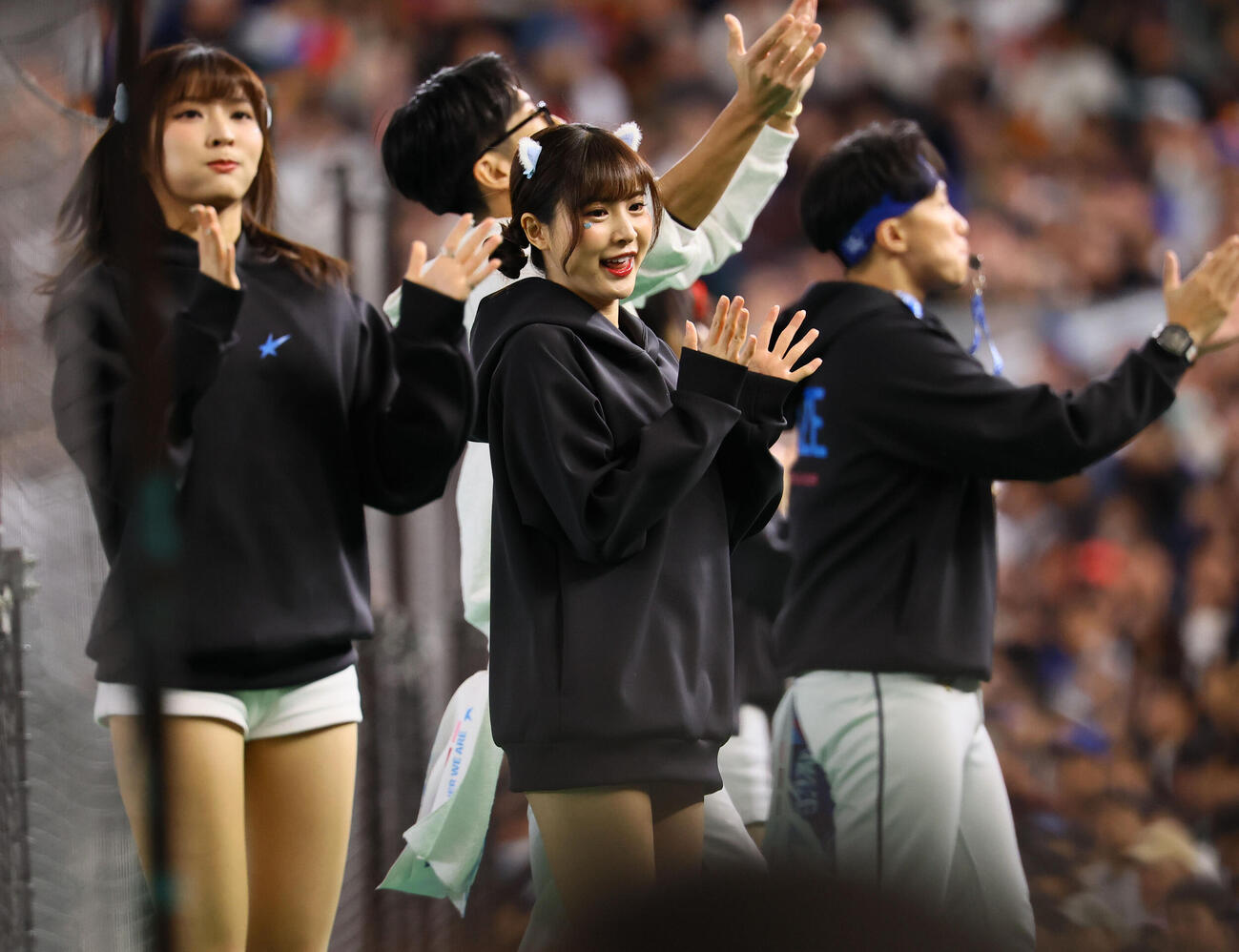 韓国対台湾　応援する台湾チア（撮影・藤尾明華）
