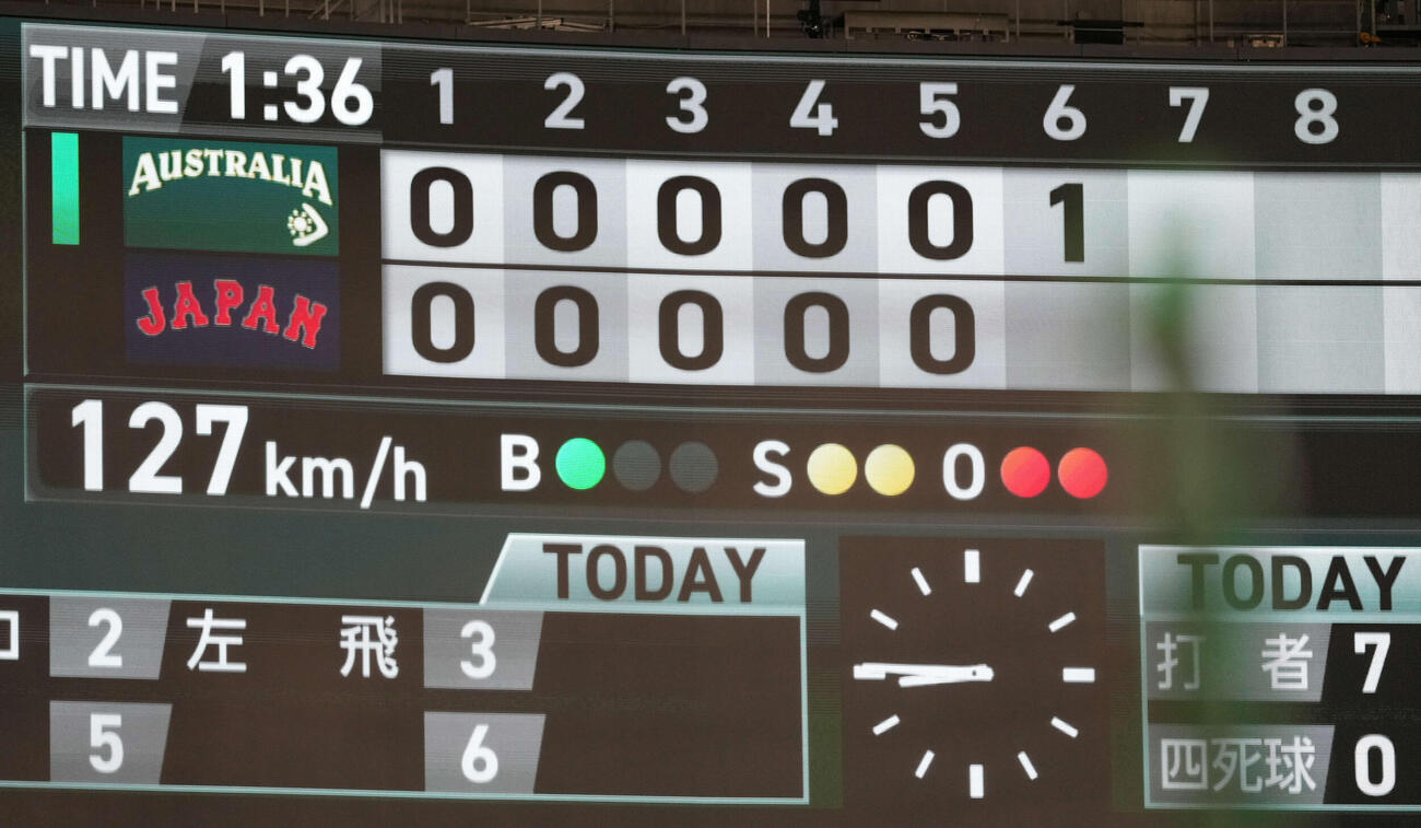 日本対オーストラリア　先制される日本（撮影・井上学）