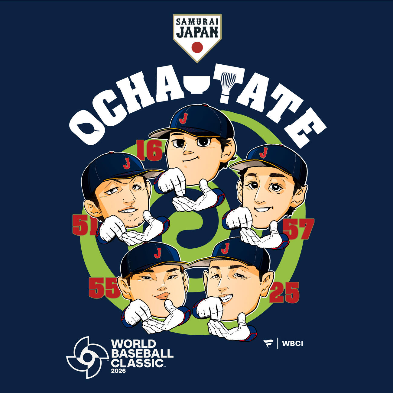 WBCオフィシャルストアを展開しているファナティクスより侍ジャパン「お茶たてポーズ」をあしらったTシャツが発売
