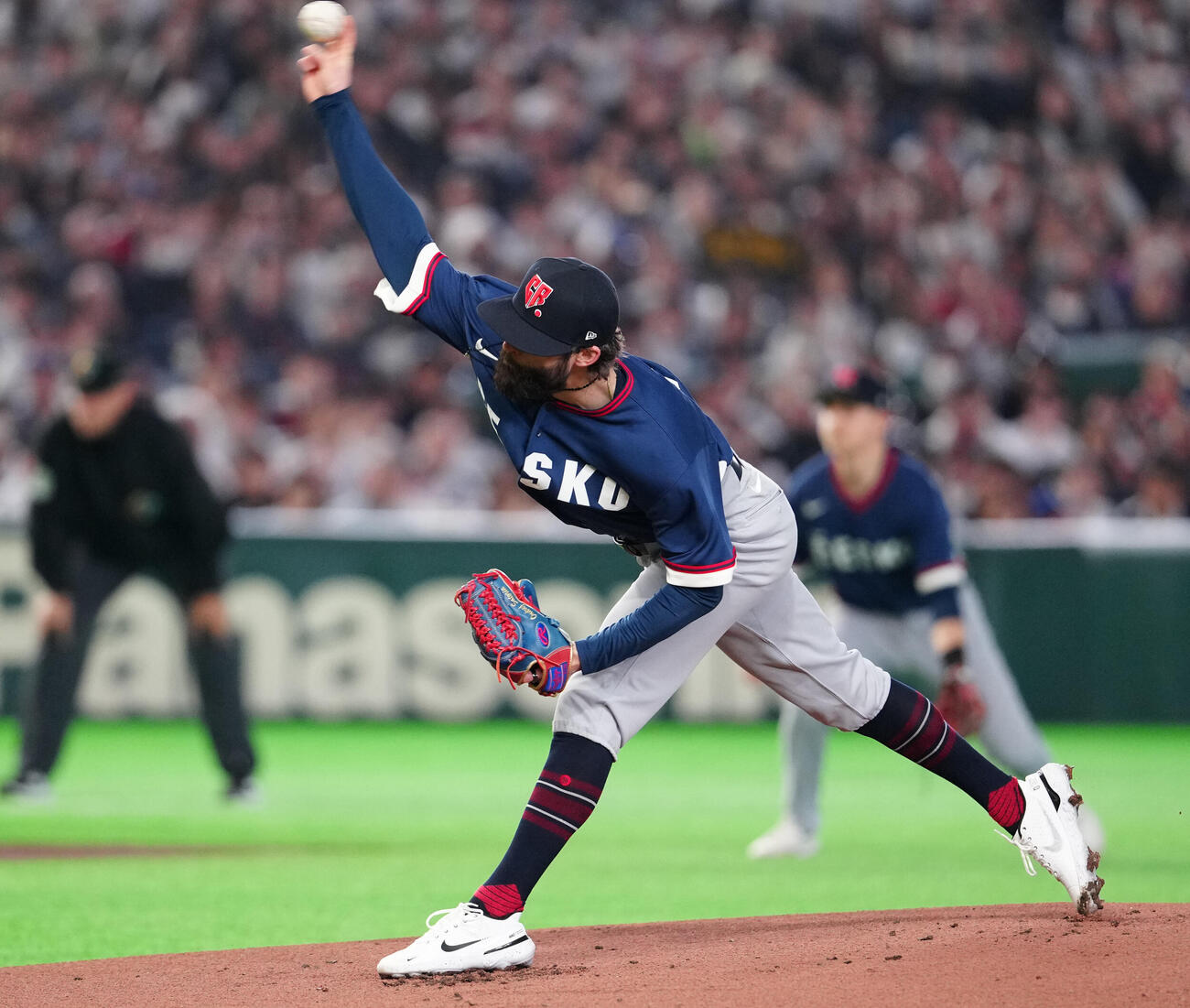 日本対チェコ　チェコ先発のサトリア（撮影・江口和貴）