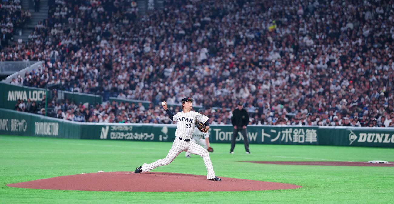 日本対チェコ　先発し力投する高橋宏（撮影・鈴木みどり）