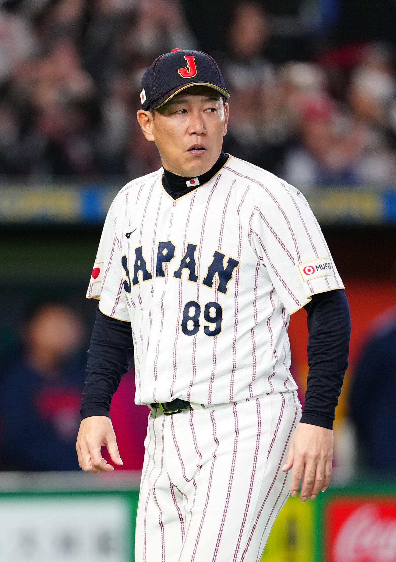 日本対チェコ　試合後、あいさつを終えた井端監督（撮影・江口和貴）