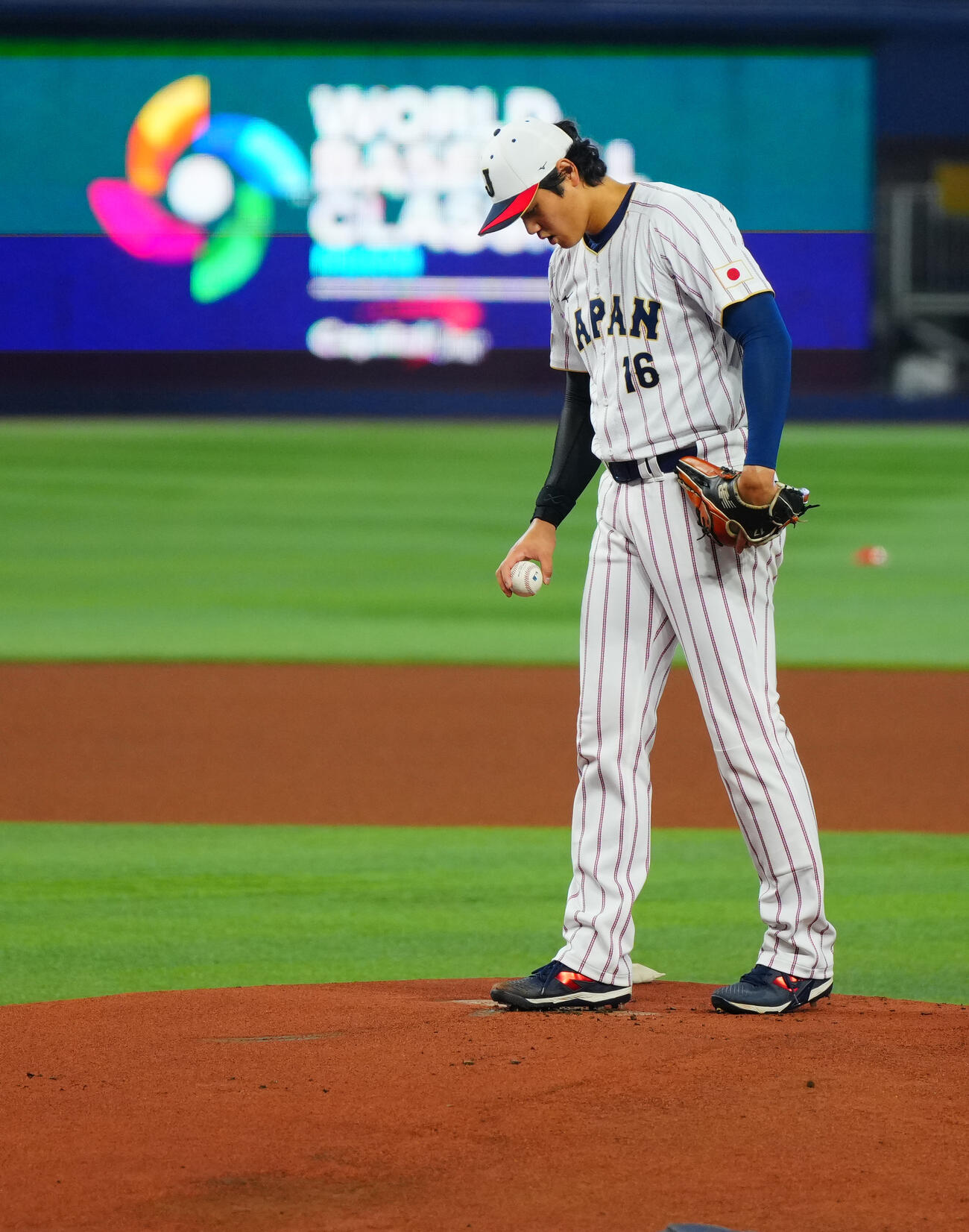 ライブBPでマウンドに立つ大谷（撮影・垰建太）