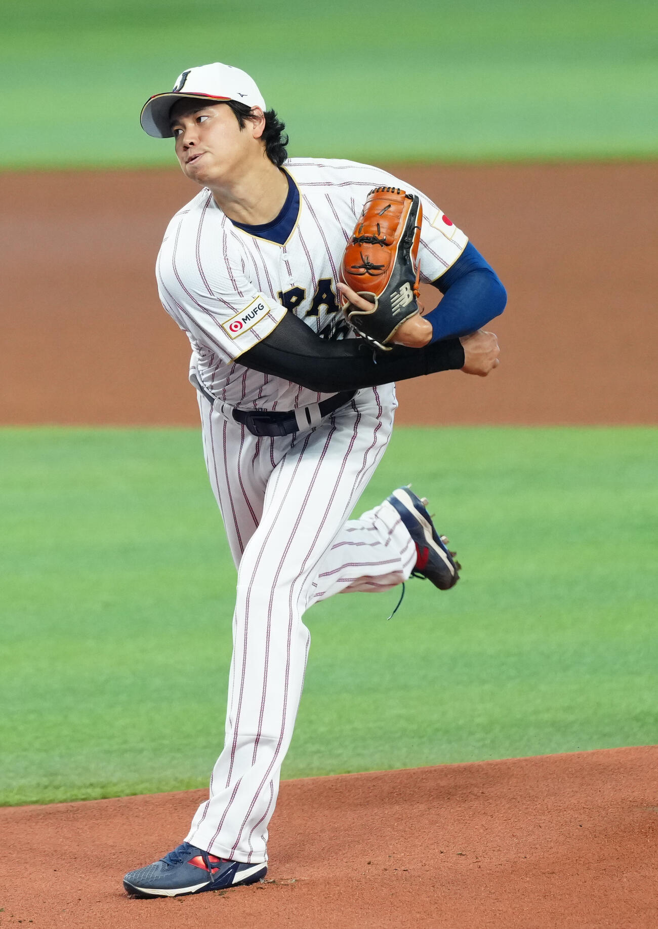 ライブBPで登板する大谷（撮影・垰建太）