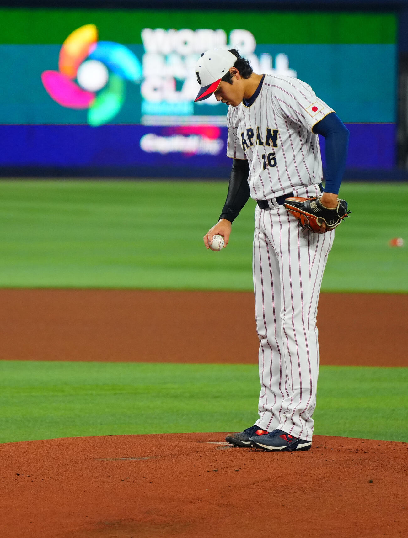 ライブBPでマウンドに立つ大谷（撮影・垰建太）