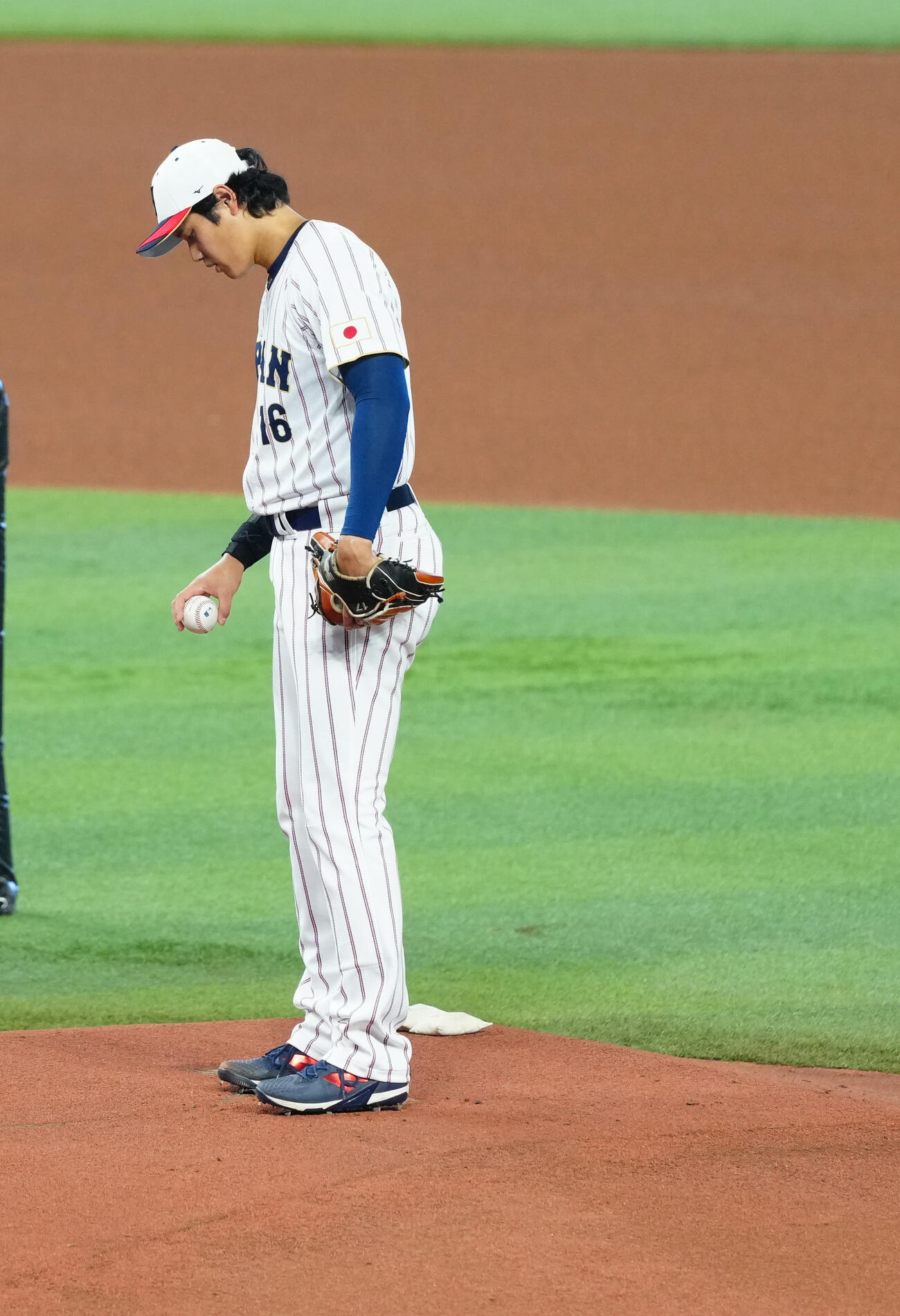 ライブBPでマウンドに立つ大谷（撮影・垰建太）