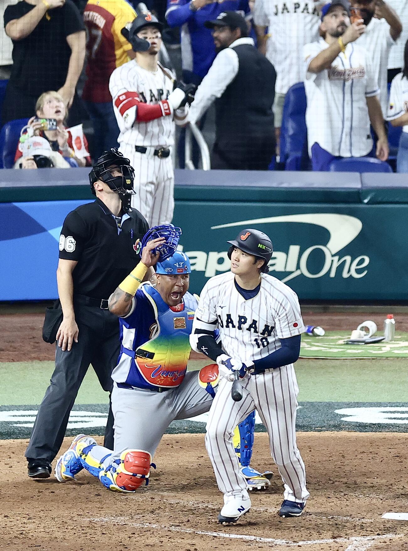 日本対ベネズエラ　9回裏日本2死、最終打者となる大谷は遊飛に倒れる（撮影・河田真司）