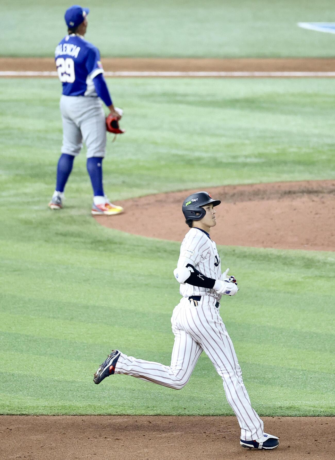 日本対ベネズエラ　9回裏日本2死、最終打者となる大谷は遊飛に倒れる（撮影・河田真司）