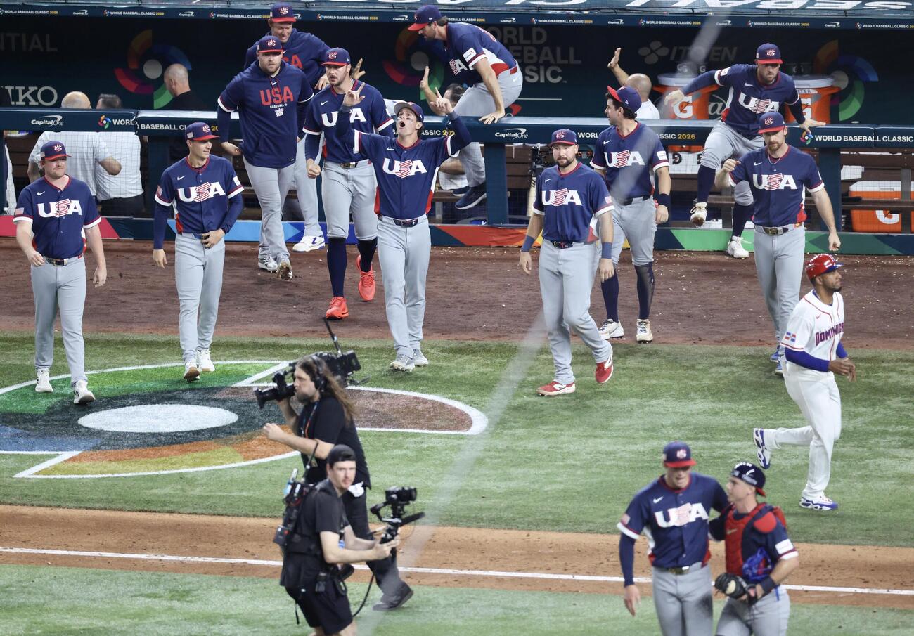 ドミニカ共和国対米国　ドミニカ共和国に勝利する米国（撮影・河田真司）