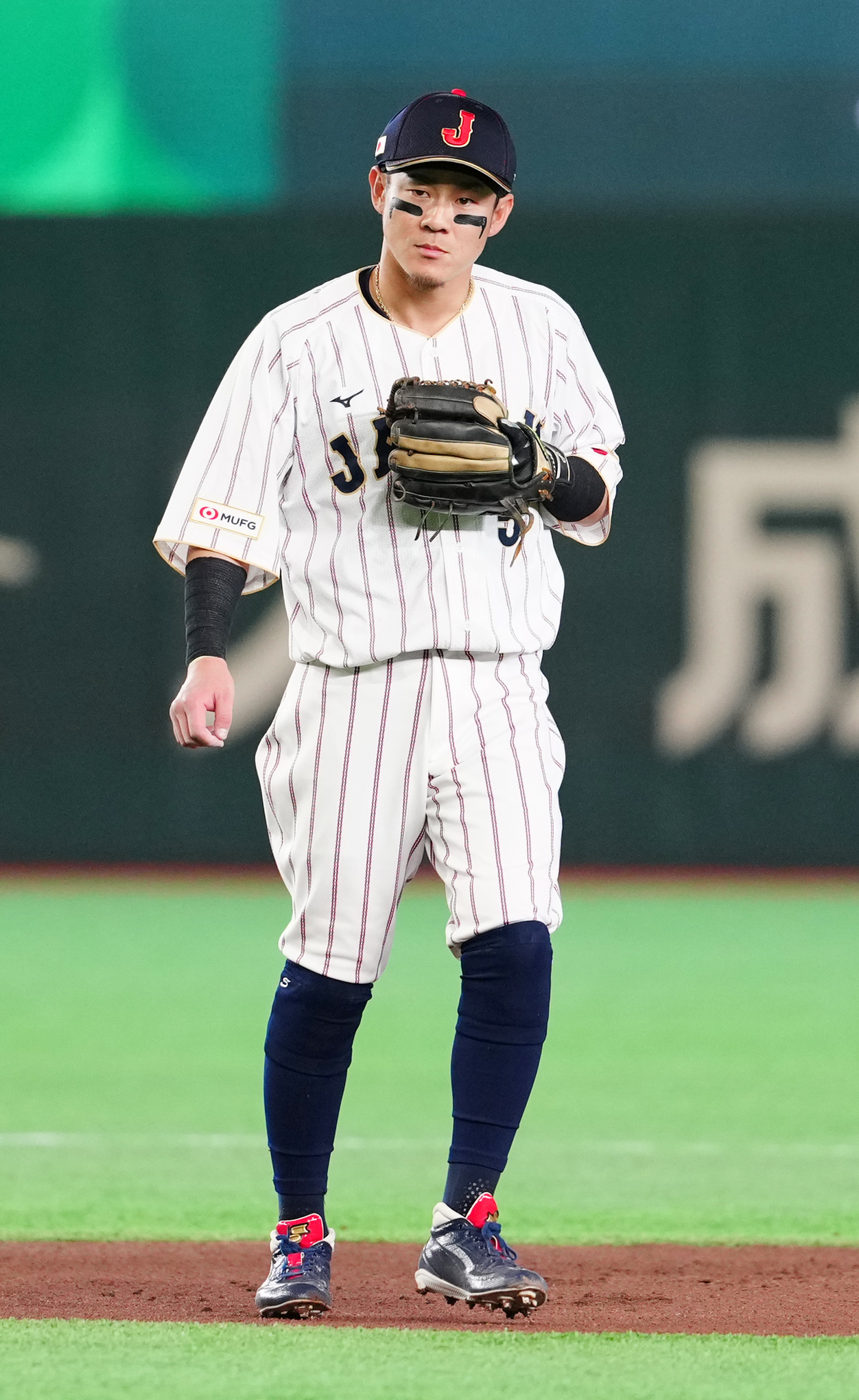 チェコ戦で守りにつく牧原大成（2026年3月撮影）