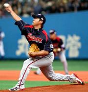 ２５日、豪州戦に先発する日本代表の松坂