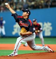 【日本－豪州】力投する先発の松坂大輔（撮影・加藤哉）