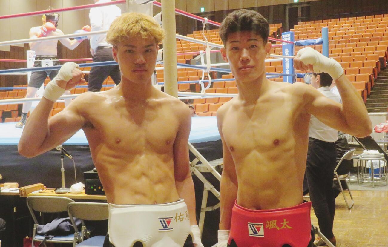 高校3冠の古城佑馬（左）と元全日本王者の中山颯太（2026年6月撮影）