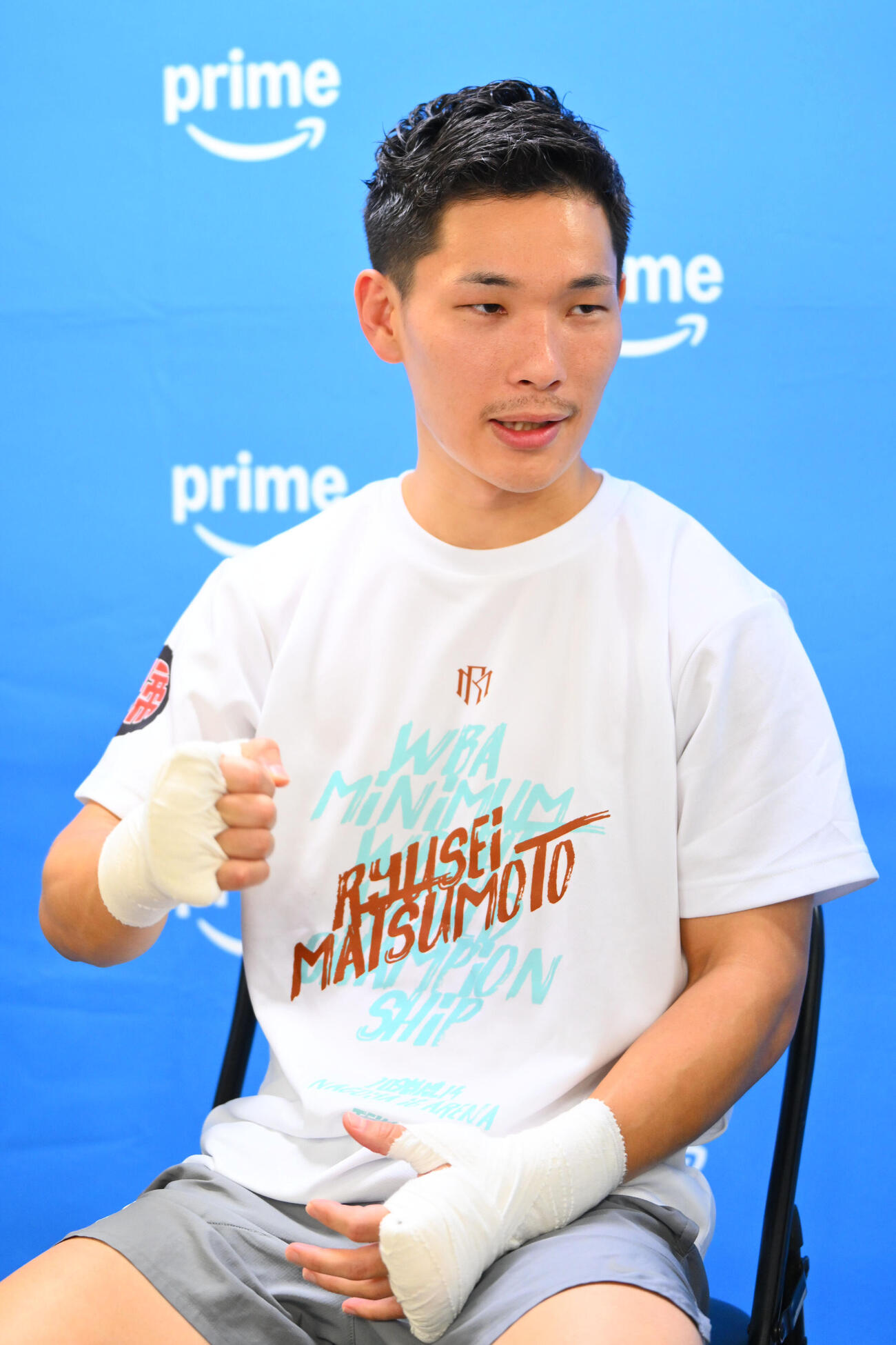 世界戦が決まり会見する松本流星（撮影・滝沢徹郎）