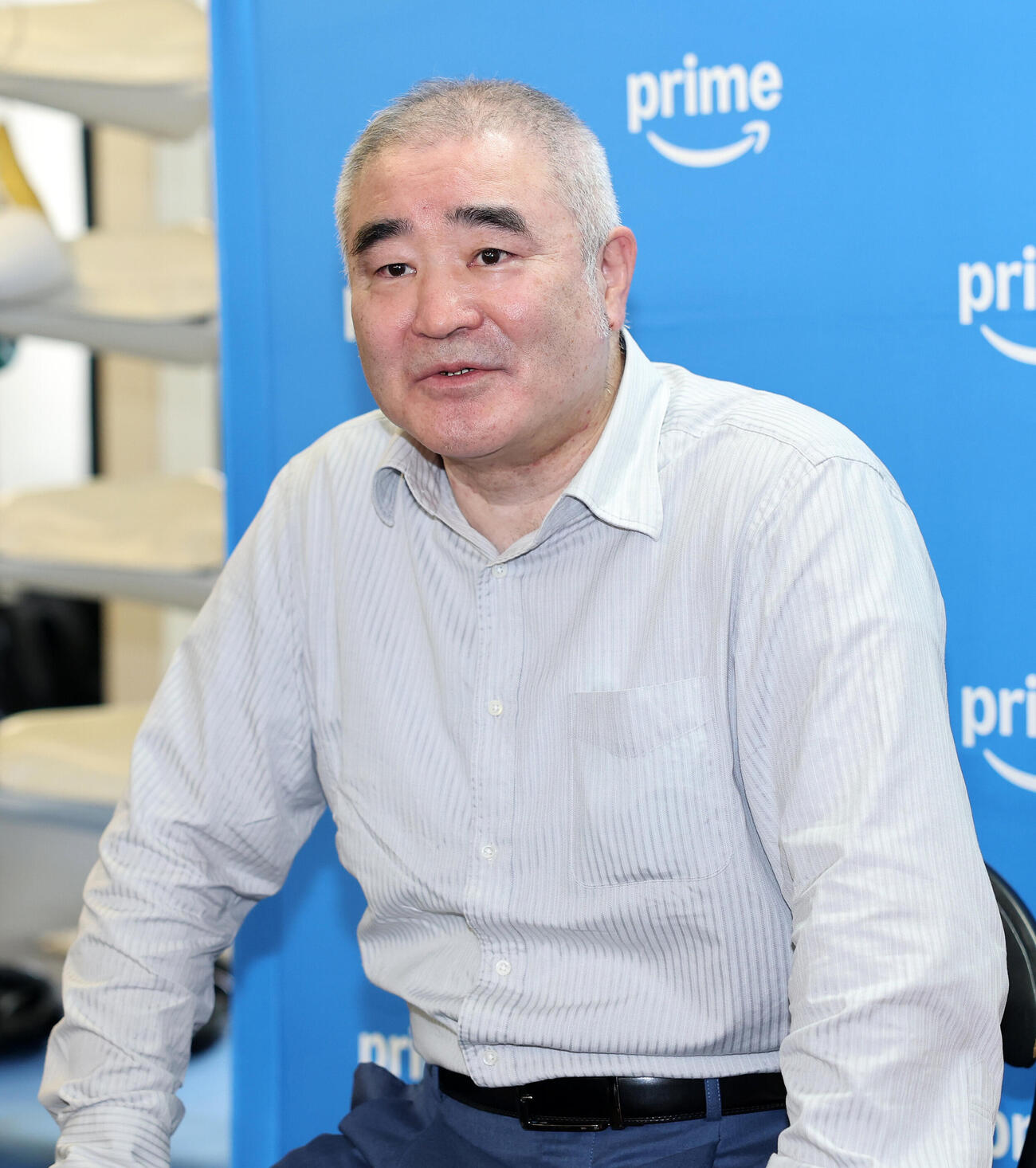 会見に臨む浜田剛史氏（撮影・鈴木正人）