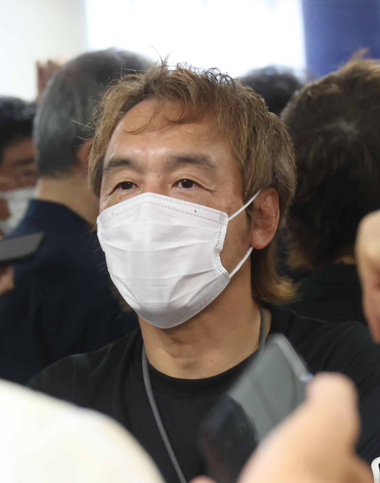那須川天心のトレーナー葛西裕一氏が公開練習に訪れた（撮影・柴田隆二）