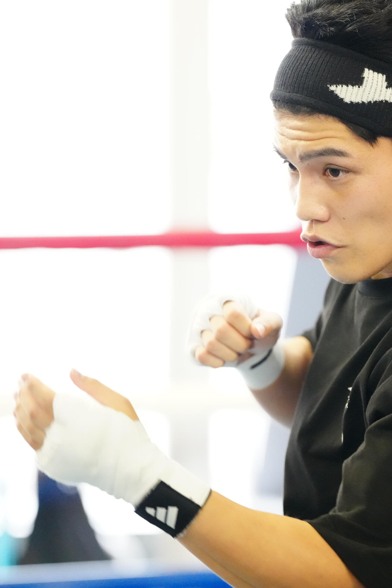 練習を公開する坪井智也（撮影・江口和貴）