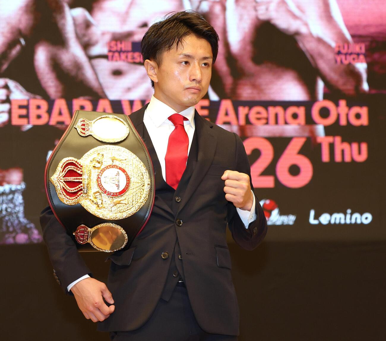 WBA世界ミニマム級タイトル戦に向け意気込む石井武志（撮影・黒川智章）