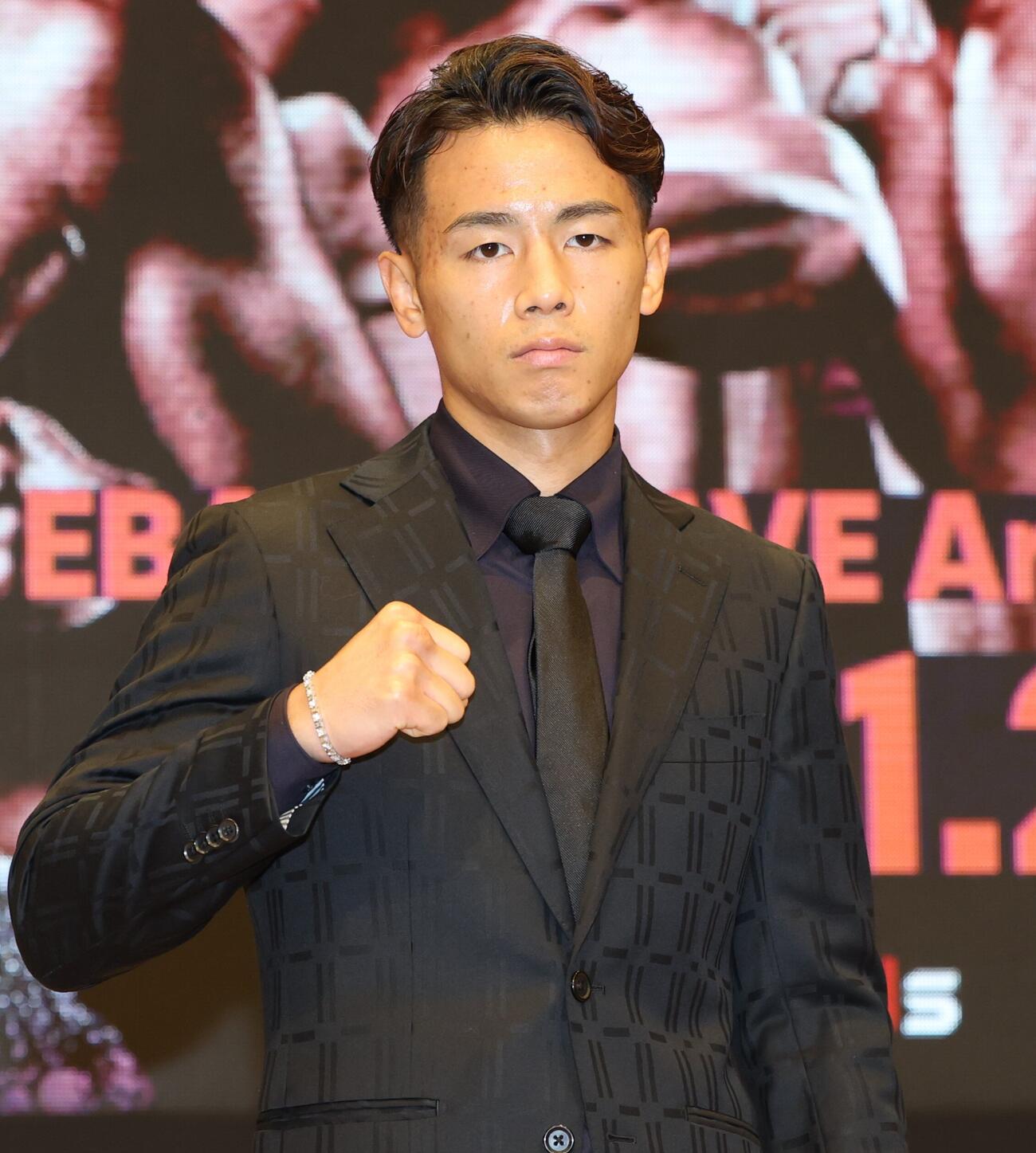 試合に向け意気込む武居由樹（撮影・黒川智章）