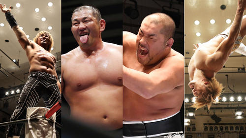 左から棚橋弘至、鈴木みのる、石井智宏、飯伏幸太