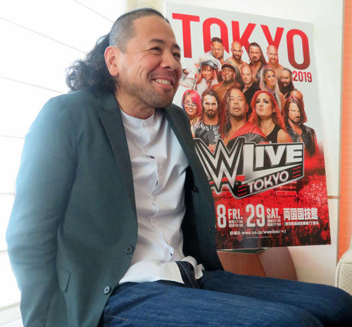 6月のＷＷE東京公演に向けての意気込みを語る中邑真輔