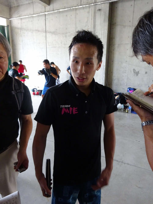 全日本選手権東海地区予選で高山勝成を判定で破った三重県代表の宇津輝（2019年8月31日撮影）