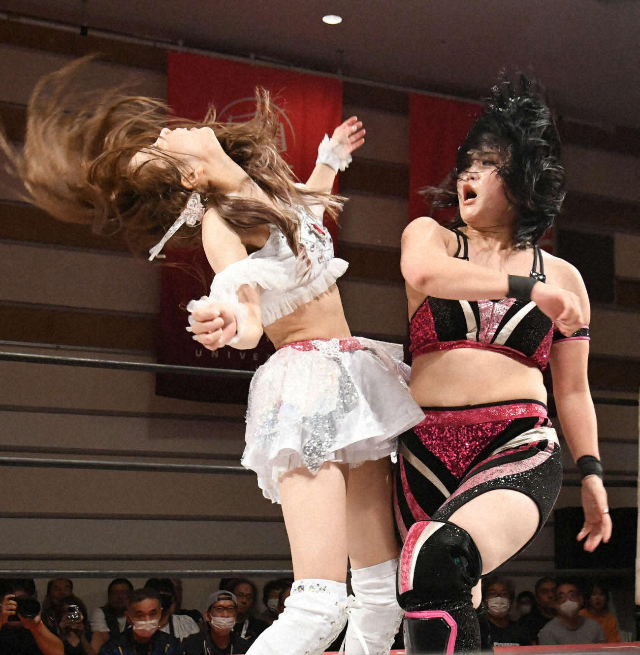 2023年7月15日、プリンセスカップ1回戦で瑞希に挑戦した山下実優（東京女子プロレス提供）