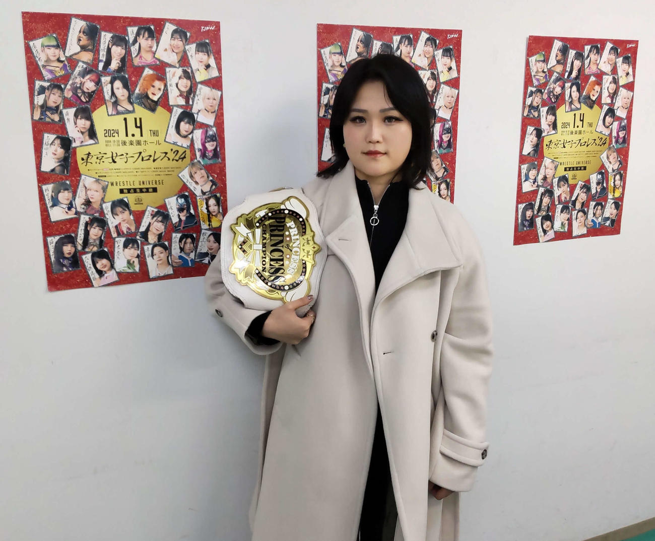 東京女子プロレス　1月4日後楽園大会でプリンセス・オブ・プリンセス3度目の防衛戦に臨む山下実優（撮影・松熊洋介）