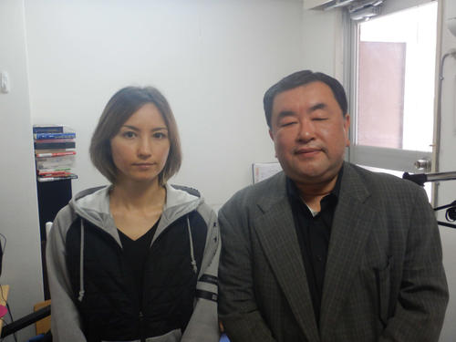 ウクライナ相撲連盟JAPAN事務所代表を務める松江さん（左）と共同代表の三池さん（撮影・平山連）