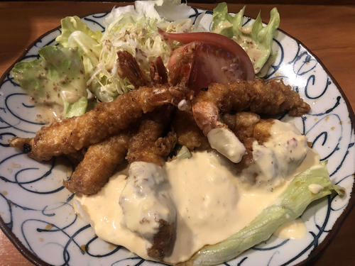 琴恵光の両親が営む宮崎・延岡市の「ちゃんこ松恵」で人気メニューのえび南蛮（撮影・平山連）