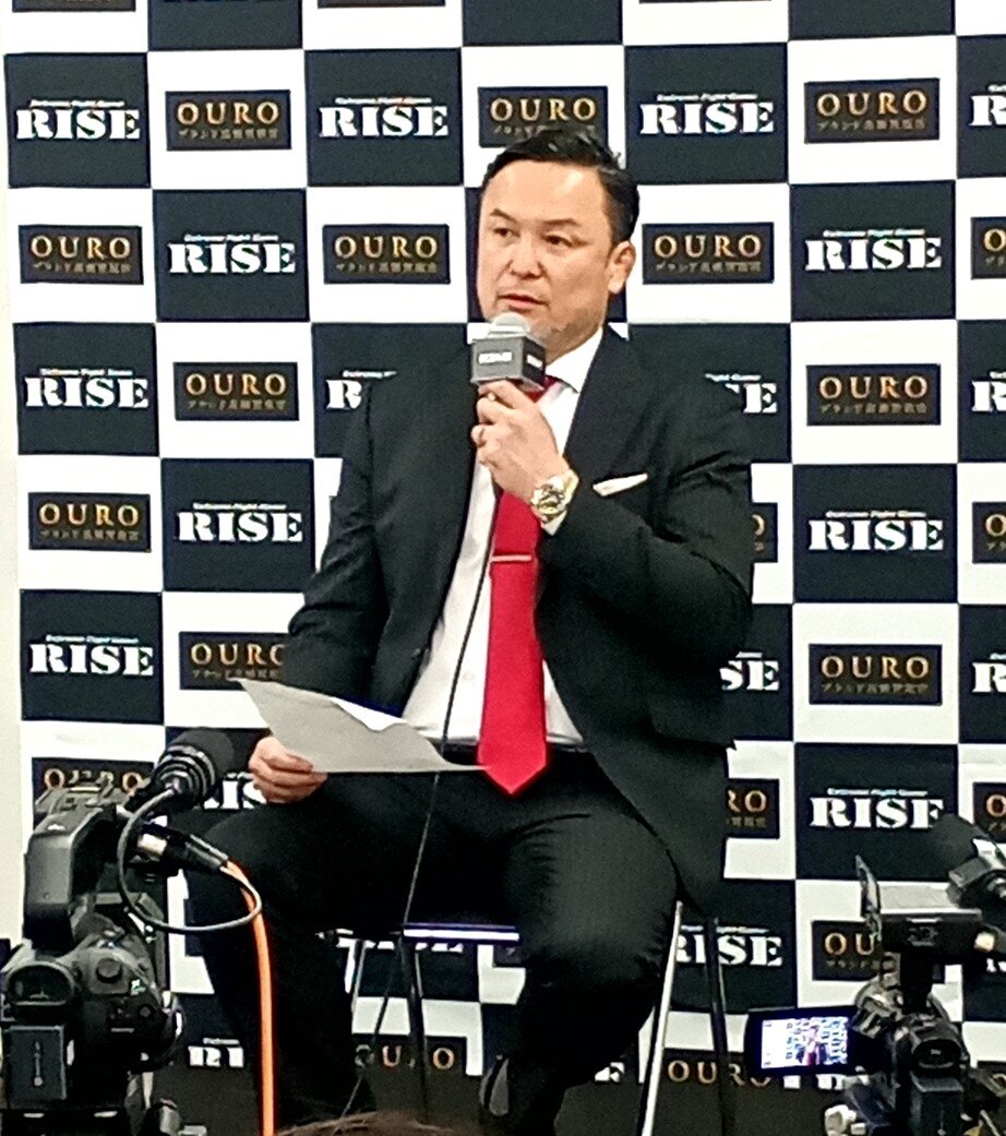 大会終了後にメディアに対応したRISE伊藤隆代表