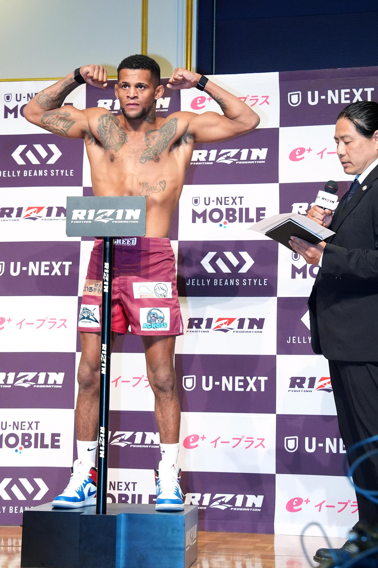 「RIZIN．54」の計量でオーバーとなるパッチー・ミックス（撮影・江口和貴）
