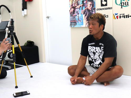 RIZINデビュー戦に向けて抱負を語る武田光司（撮影・高場泉穂）
