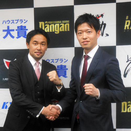 山中慎介氏（左）とDANGAN古沢将太代表（撮影・河合香）