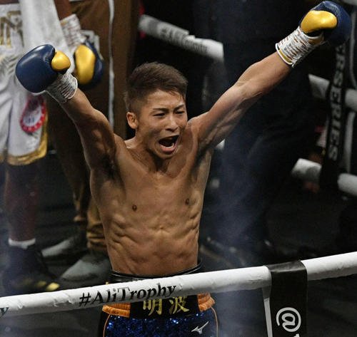 WBSSバンタム級準決勝で勝利した井上尚弥（2019年5月18日撮影）