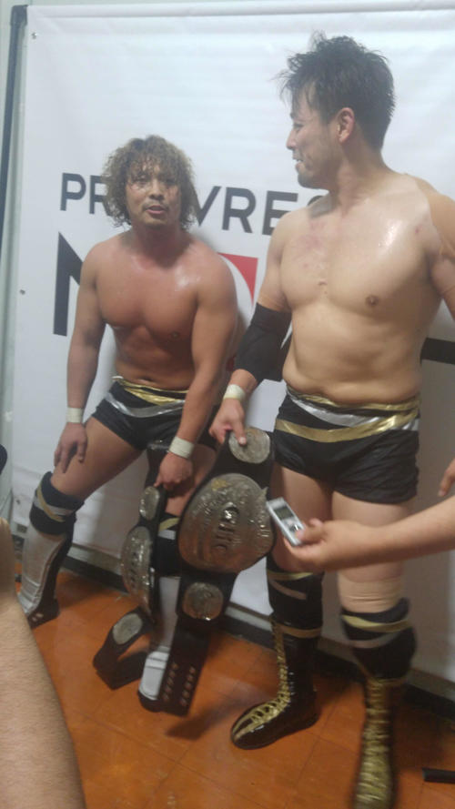 GHCタッグ王座に返り咲いた中嶋勝彦と潮崎豪