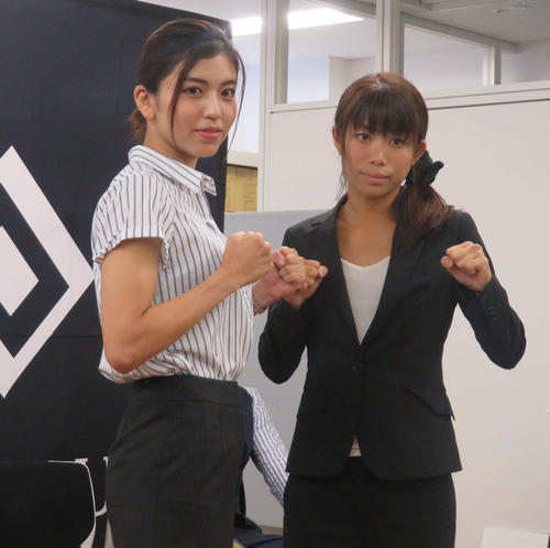 女子46キロ契約3分3回で祥子（右）と対戦するぱんちゃん璃奈