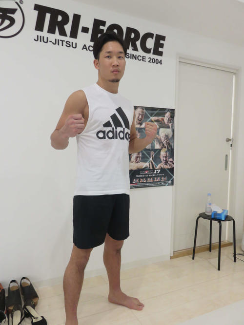 28日のRIZIN17大会の矢地戦へ向け公開練習を行った朝倉未来