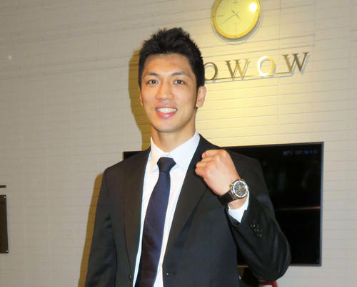 WOWOWの解説を務めたWBA世界ミドル級王者村田諒太（撮影・藤中栄二）