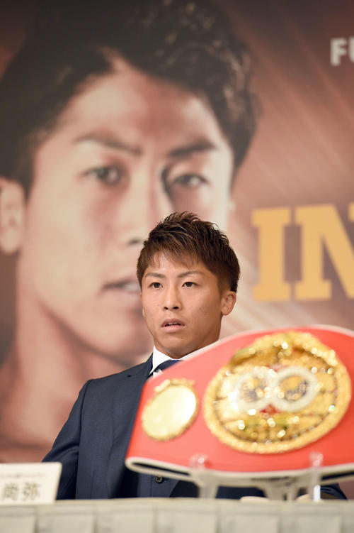 WBSSバンタム級トーナメント決勝会見に出席した井上尚弥（撮影・たえ見朱実）