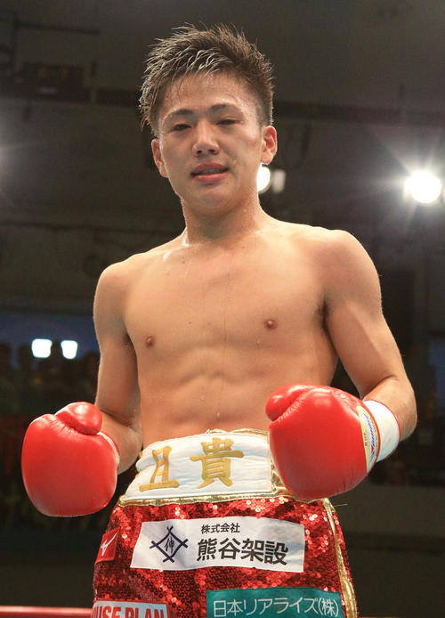 東日本新人王ミニマム級王者の森且貴（撮影・中島郁夫）
