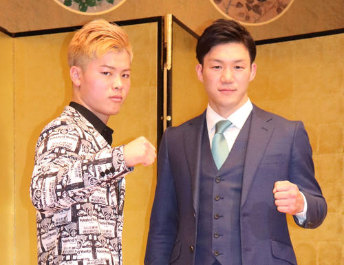 大みそかのRIZIN20で特別キックルールで対戦する那須川天心（左）と江幡塁
