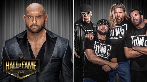 20年WWE殿堂入りは決まったバティスタ（左）とホーガン（右から4番目）らnWoメンバー（C）2019WWE,Inc.AllRightsReserved