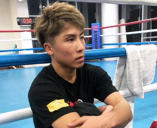 ジムワークを再開した井上尚弥（撮影・奥山将志）