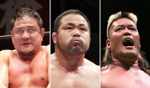 左から永田裕志、中西学、天山広吉