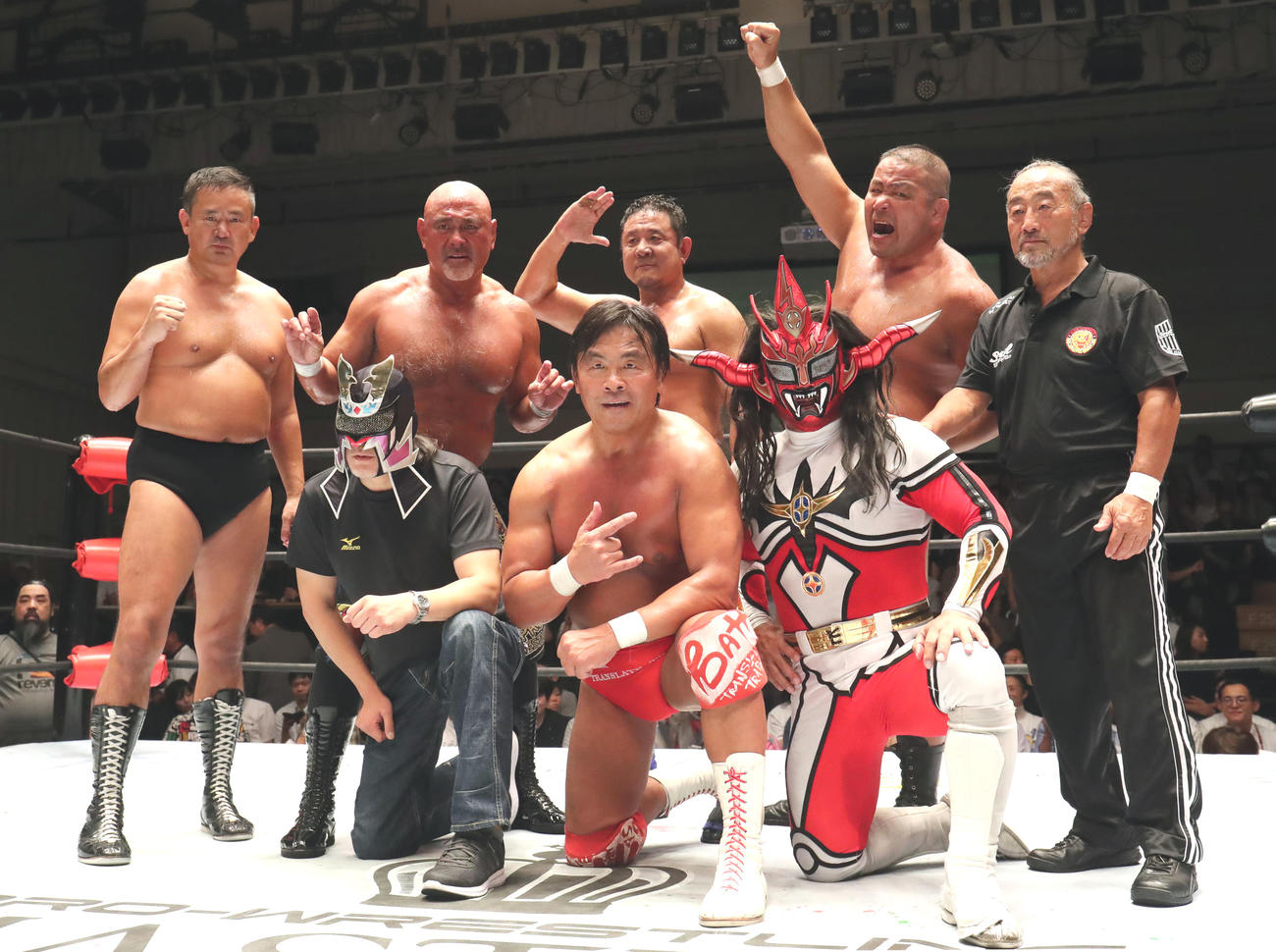 昨年行われたプロレスリング・マスターズ大会　後方左から2人目が武藤敬司（2019年8月30日撮影）