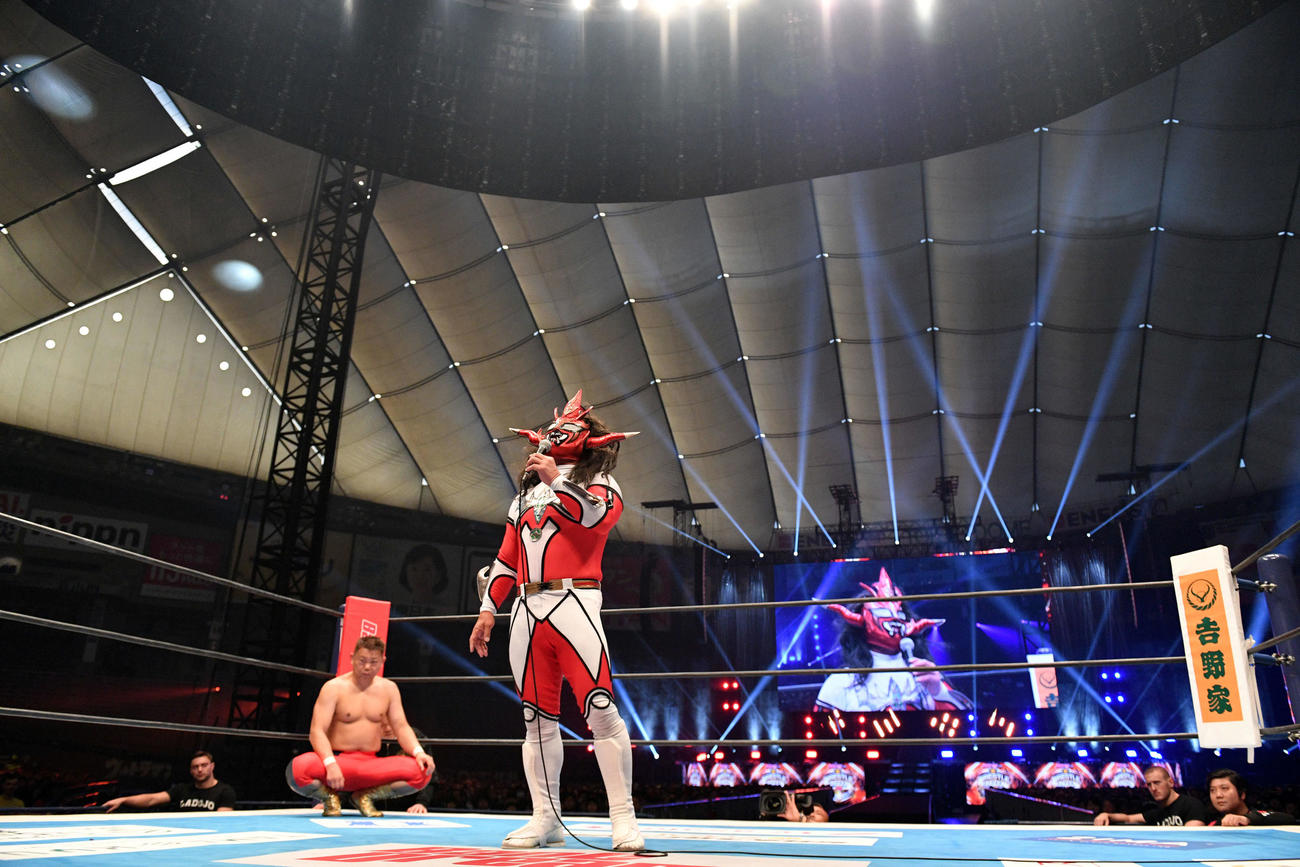 引退試合を終えた獣神サンダー・ライガー（2020年1月5日撮影）