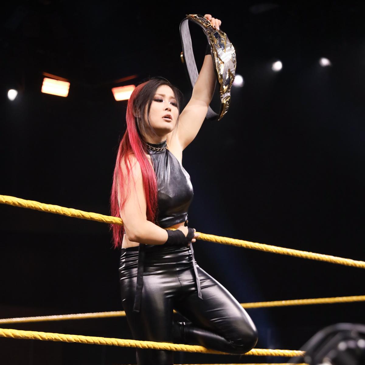 防衛戦が決まったNXT女子王者紫雷イオ（c）2020WWE,Inc.AllRightsReserved.
