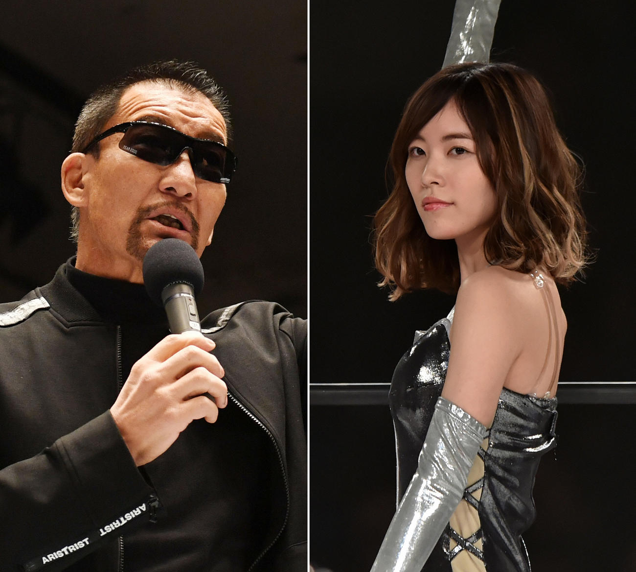 蝶野正洋（左）、松井珠理奈